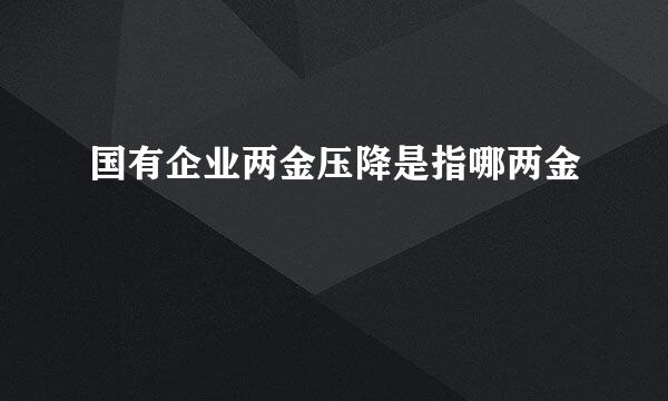 国有企业两金压降是指哪两金