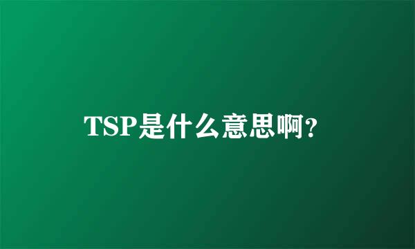 TSP是什么意思啊？