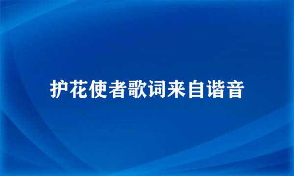 护花使者歌词来自谐音