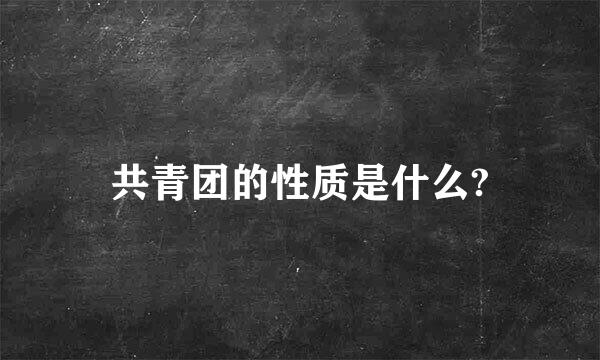 共青团的性质是什么?