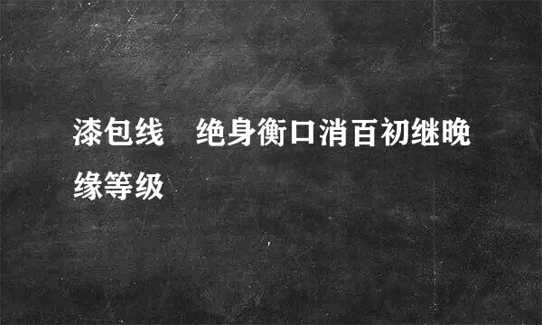 漆包线 绝身衡口消百初继晚缘等级