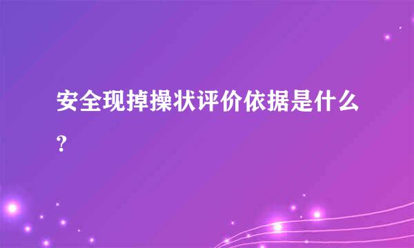 安全现掉操状评价依据是什么？