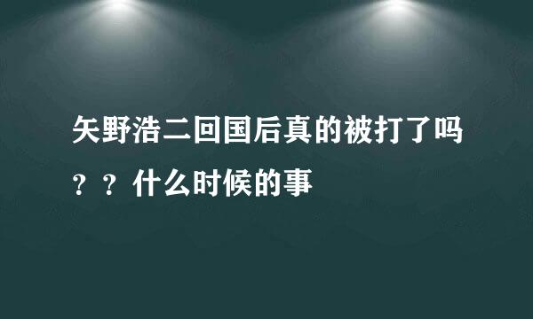 矢野浩二回国后真的被打了吗？？什么时候的事