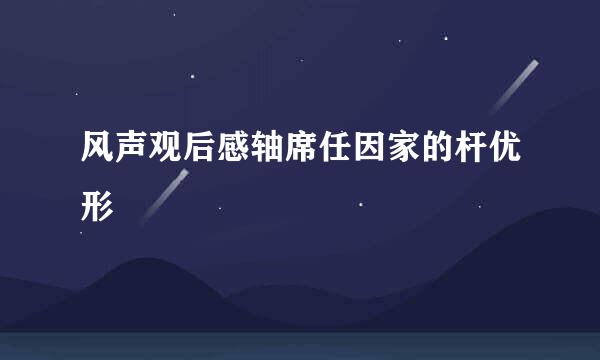 风声观后感轴席任因家的杆优形