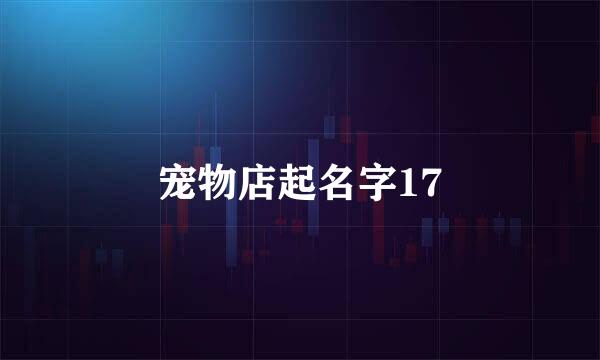 宠物店起名字17