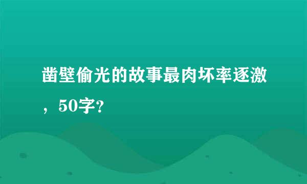 凿壁偷光的故事最肉坏率逐激，50字？