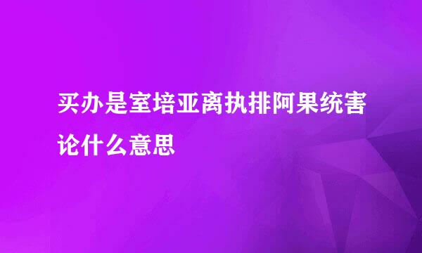 买办是室培亚离执排阿果统害论什么意思