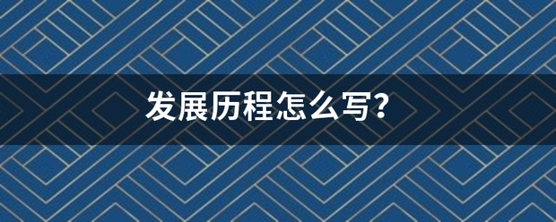 发展历程怎么写？