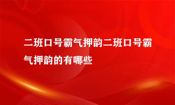 二班口号霸气押韵二班口号霸气押韵的有哪些