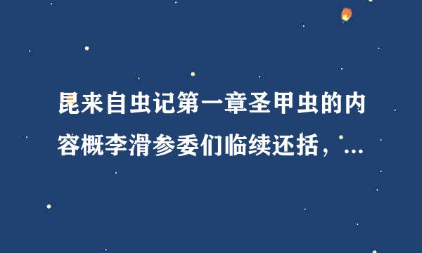 昆来自虫记第一章圣甲虫的内容概李滑参委们临续还括，读后感，仅仅只要这一章的！