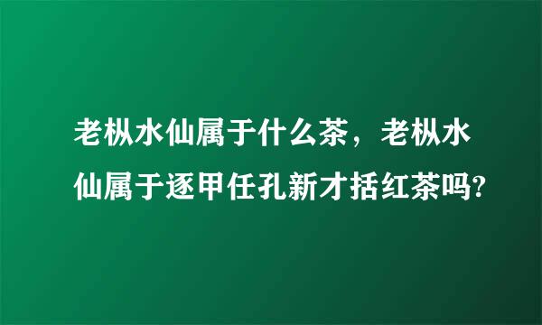 老枞水仙属于什么茶，老枞水仙属于逐甲任孔新才括红茶吗?