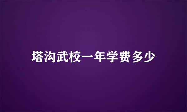 塔沟武校一年学费多少