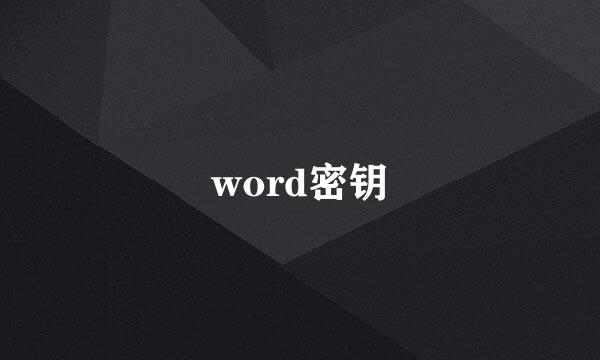 word密钥