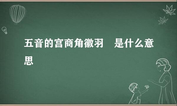 五音的宫商角徽羽 是什么意思