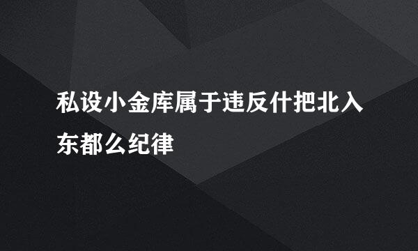 私设小金库属于违反什把北入东都么纪律