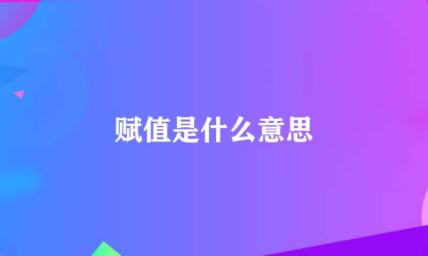 赋值是什么意思