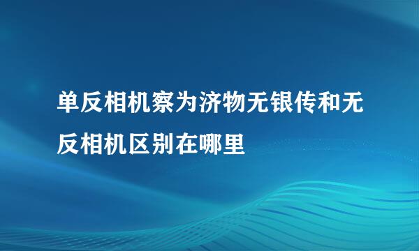 单反相机察为济物无银传和无反相机区别在哪里