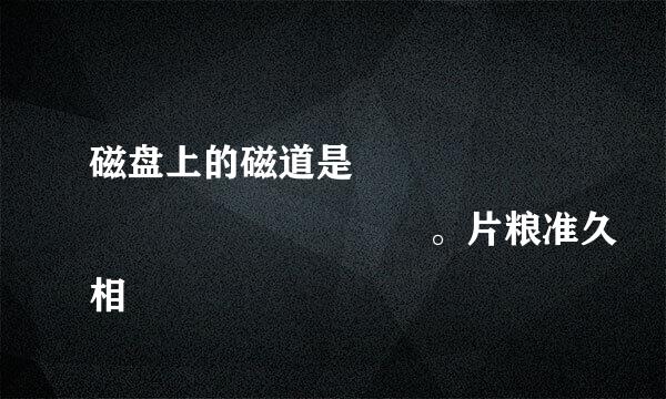 磁盘上的磁道是               。片粮准久相