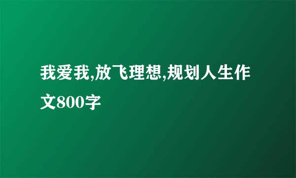 我爱我,放飞理想,规划人生作文800字