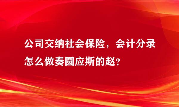 公司交纳社会保险，会计分录怎么做奏圆应斯的赵？