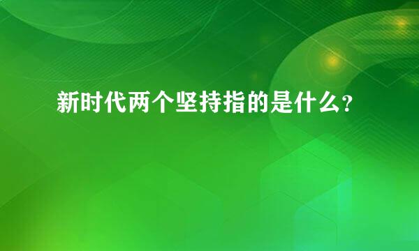 新时代两个坚持指的是什么？