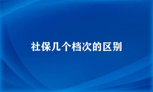 社保几个档次的区别