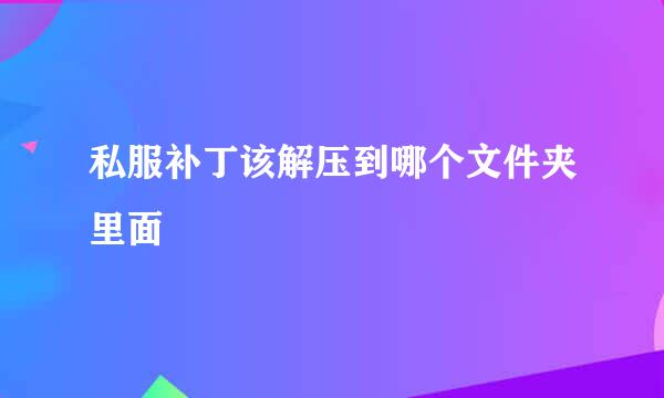 私服补丁该解压到哪个文件夹里面