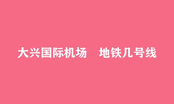 大兴国际机场 地铁几号线