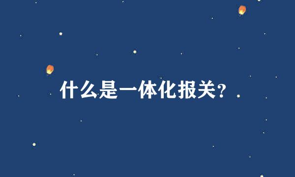 什么是一体化报关？