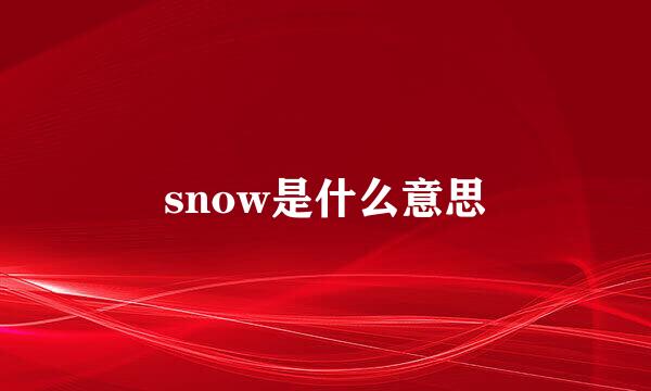 snow是什么意思