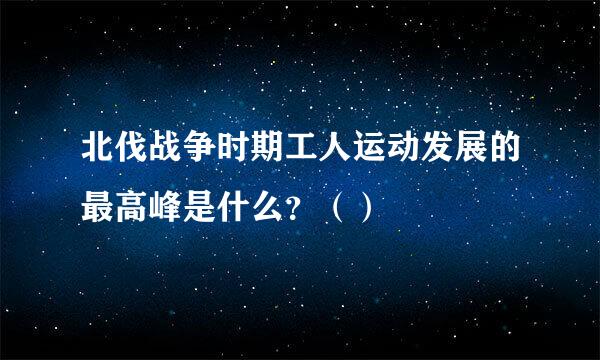 北伐战争时期工人运动发展的最高峰是什么？（）