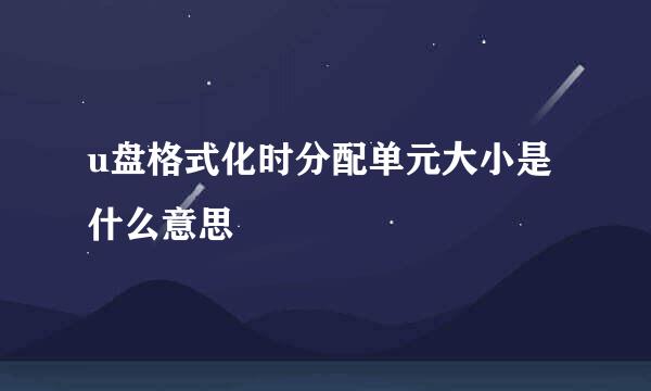 u盘格式化时分配单元大小是什么意思