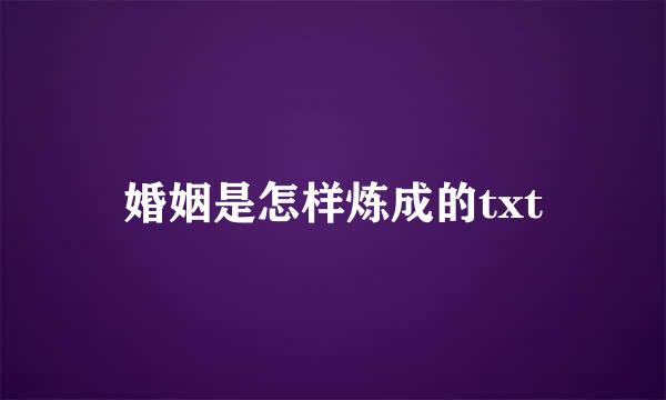 婚姻是怎样炼成的txt