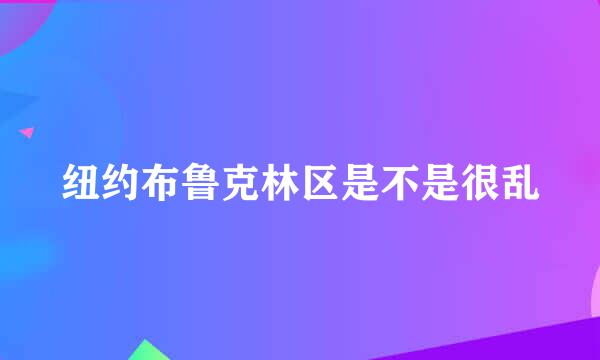 纽约布鲁克林区是不是很乱