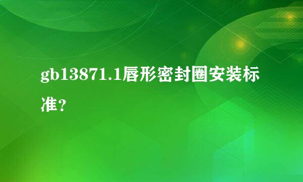 gb13871.1唇形密封圈安装标准？