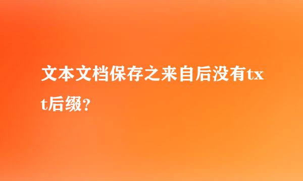 文本文档保存之来自后没有txt后缀？