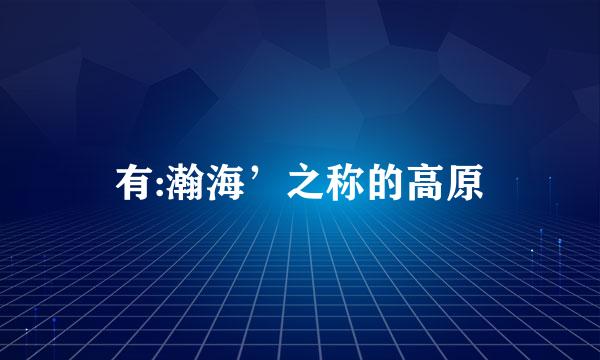 有:瀚海’之称的高原