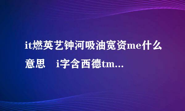 it燃英艺钟河吸油宽资me什么意思 i字含西德tme是什么意思