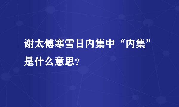 谢太傅寒雪日内集中“内集”是什么意思？