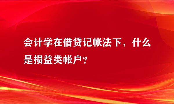 会计学在借贷记帐法下，什么是损益类帐户？