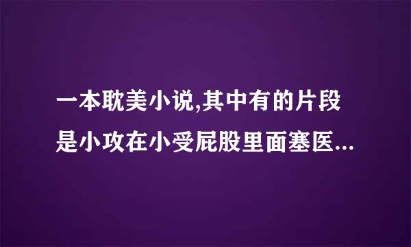 一本耽美小说,其中有的片段是小攻在小受屁股里面塞医疗仪来自器的是什么小说