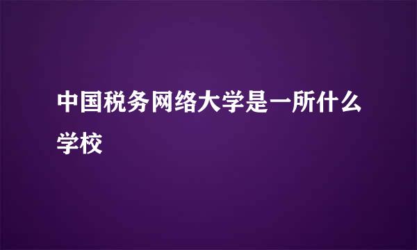 中国税务网络大学是一所什么学校