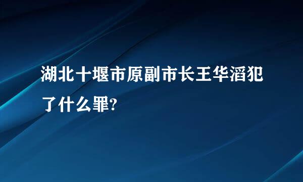 湖北十堰市原副市长王华滔犯了什么罪?