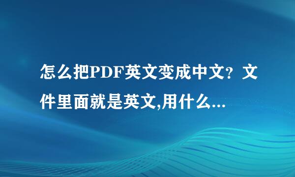 怎么把PDF英文变成中文？文件里面就是英文,用什么软件翻译好？