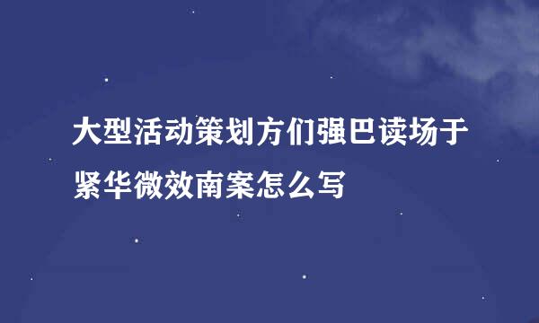 大型活动策划方们强巴读场于紧华微效南案怎么写