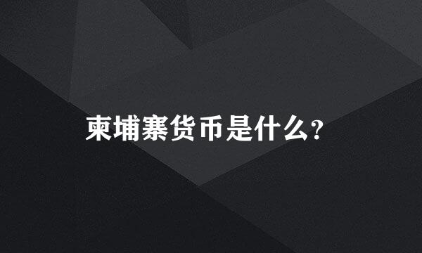 柬埔寨货币是什么？