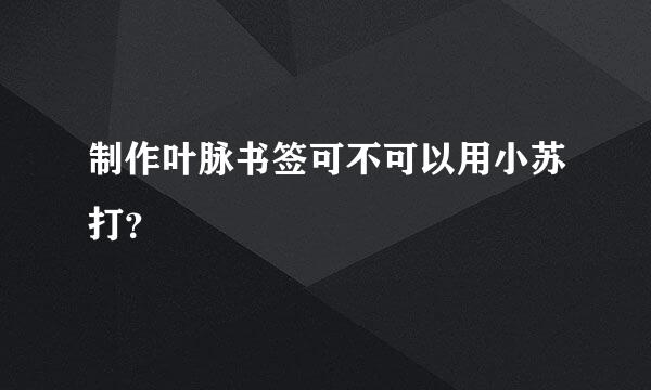 制作叶脉书签可不可以用小苏打？