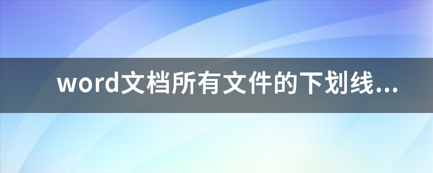 word文档所有文件的下划线都不显示怎么办怎么一次性解决？