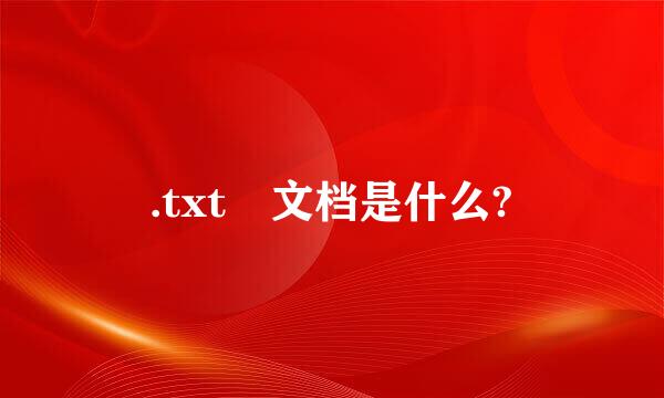 .txt 文档是什么?