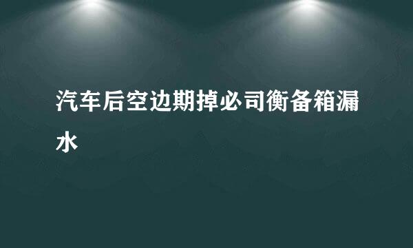 汽车后空边期掉必司衡备箱漏水